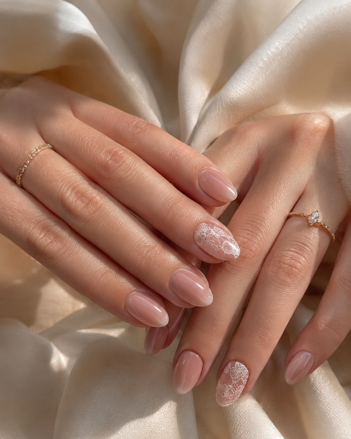 Lace Detail Spring Nails